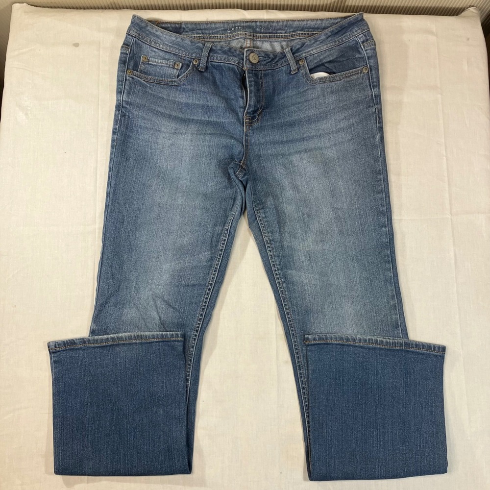 Aeropostale Chelsea Bootcut Jeans Womens 10 Short Medium Wash Stretch Denim Blue